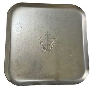 Vintage Kensington Aluminum Square Cocktail Tray with etched design